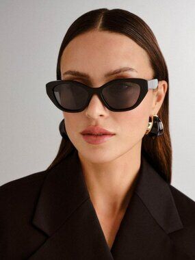 NEW Gucci GG1638S 001 Black Grey Anti-Reflective Women Cat Eye Sunglasses